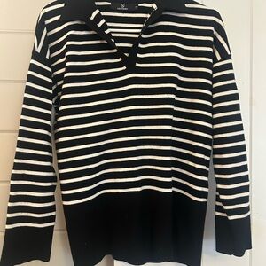 Black and White Striped Sweater